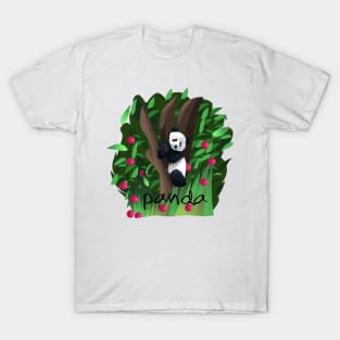 cute panda climbing tree T-Shirt